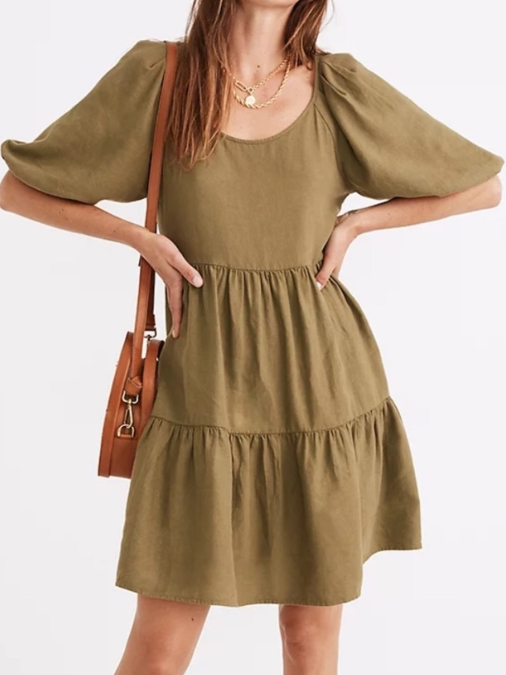 Madewell (Re)sponsible Puff-Sleeve Mini Dress Size Small